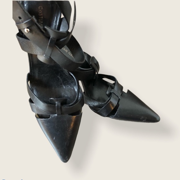 RARE!  Costume National Strappy Leather Pointed Toe 3” Heels - Picture 3 of 7